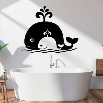 Squirting Whale Wall Stickers