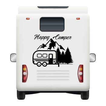 Happy Camper Motorhome Van Caravan Sticker