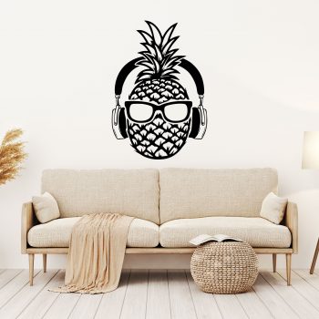 Pineapple Headphones Wall Stickers