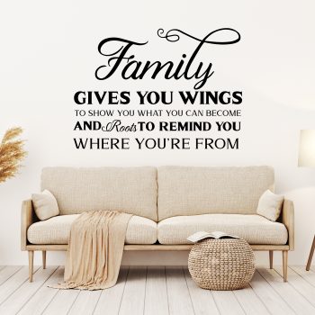 Family Gives You Wings Wall Stickers