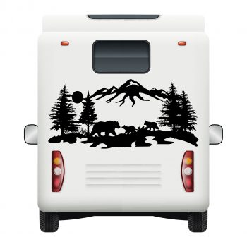 Landscape Wildlife Van Caravan Sticker
