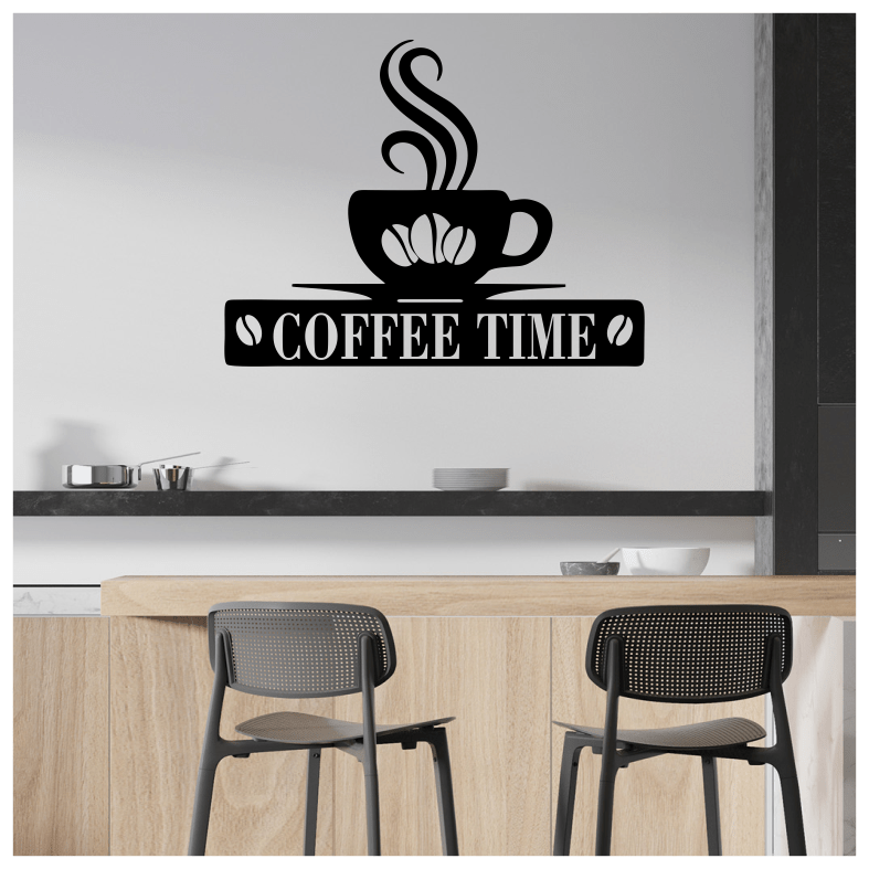 Coffee Time Cup Food Drink Wall Sticker