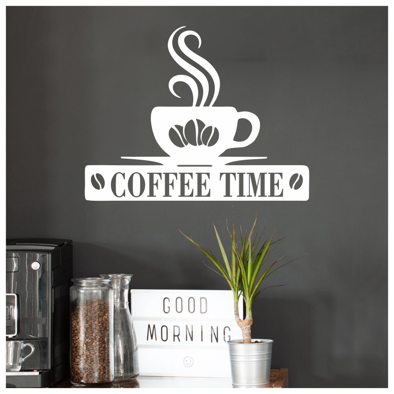 Coffee Time Cup Food Drink Wall Sticker