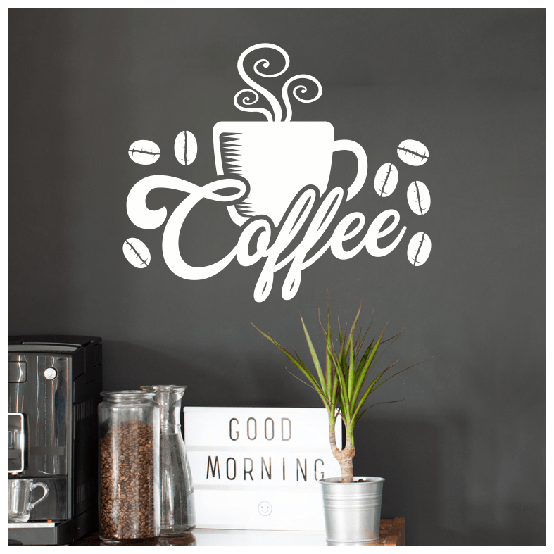 Coffee Cup Beans Wall Sticker Food Drink