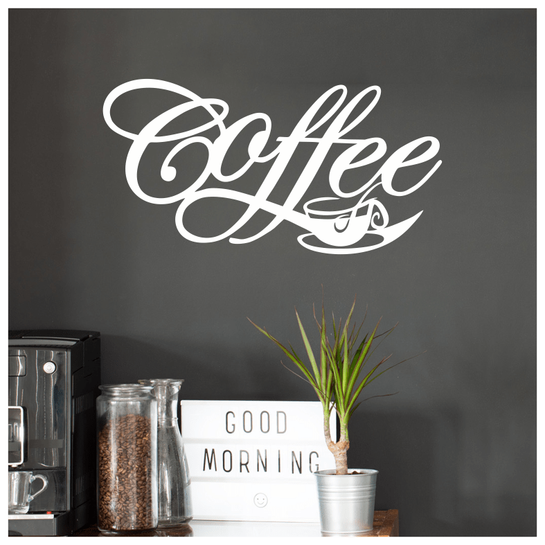 Coffee Quote Drink Cup Kitchen Wall Sticker