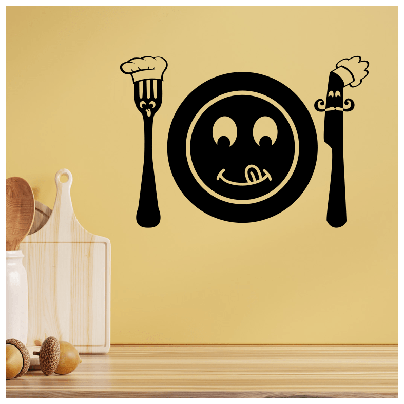 Cutlery Knife Fork Spoon Wall Sticker