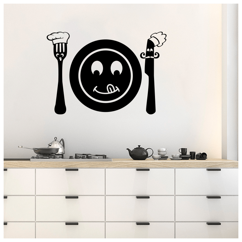 Cutlery Knife Fork Spoon Wall Sticker