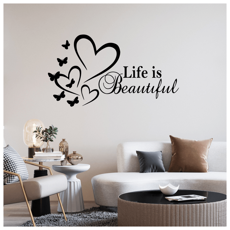 Life is Beautiful Inspirational Words Quote Wall Sticker