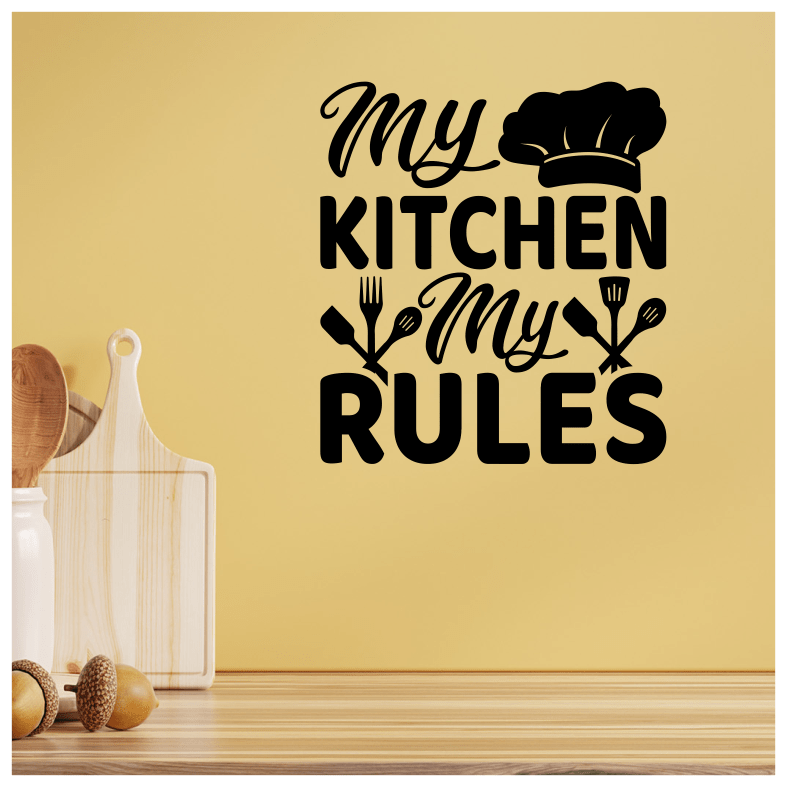 My Kitchen My Rules Cutlery Quote Wall Stickers