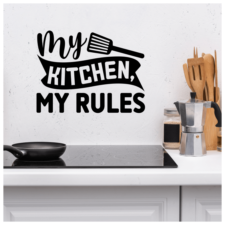 My Kitchen My Rules Inspirational Cutlery Quote Wall Sticker