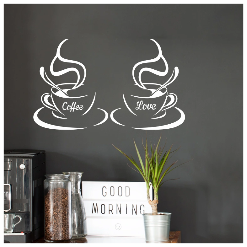 2 Coffee Cup Wall Sticker
