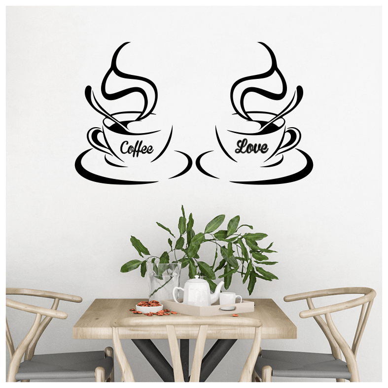 2 Coffee Cup Wall Sticker