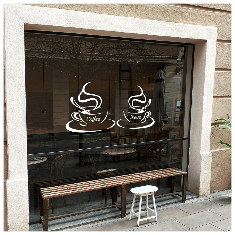 2 Coffee Cup Wall Sticker