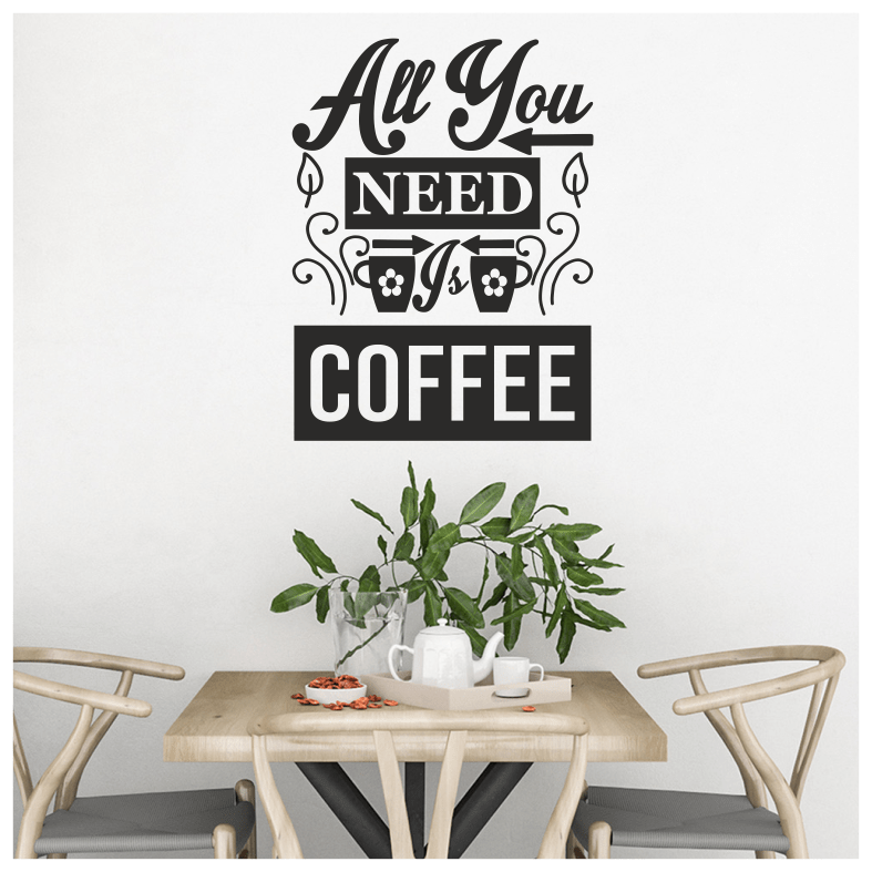 All You Need Coffee Quote Wall Sticker