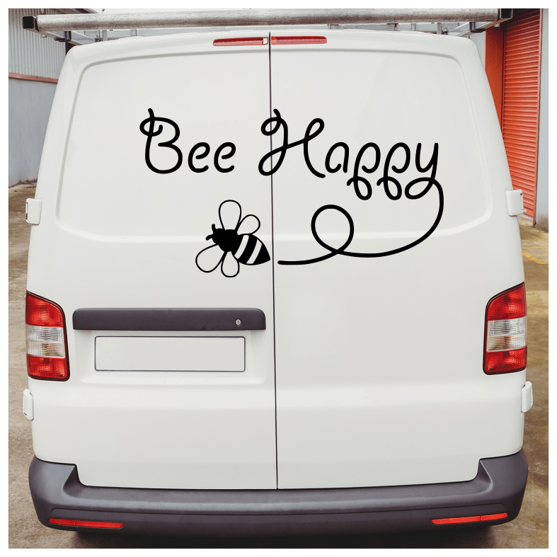 Bee Happy Quote Wall Sticker