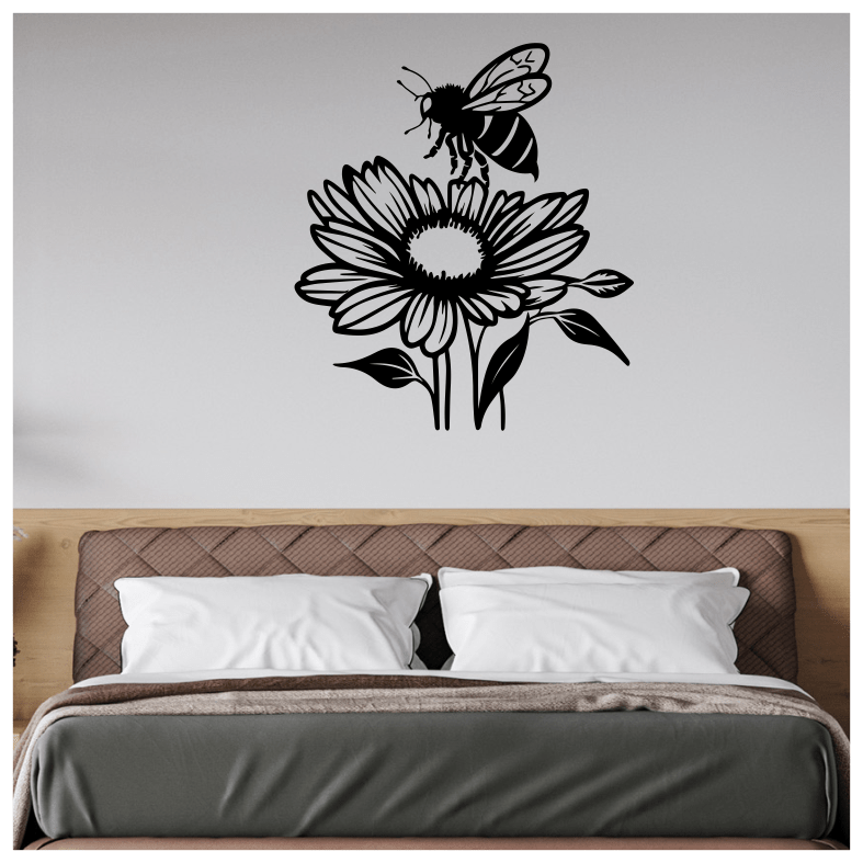 Bee on Flower Wall Sticker