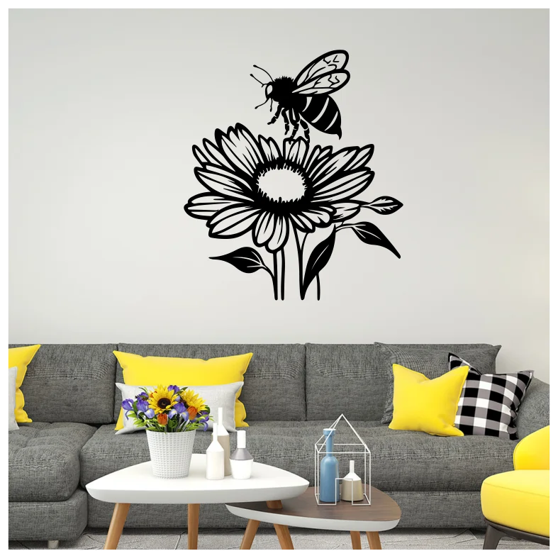 Bee on Flower Wall Sticker