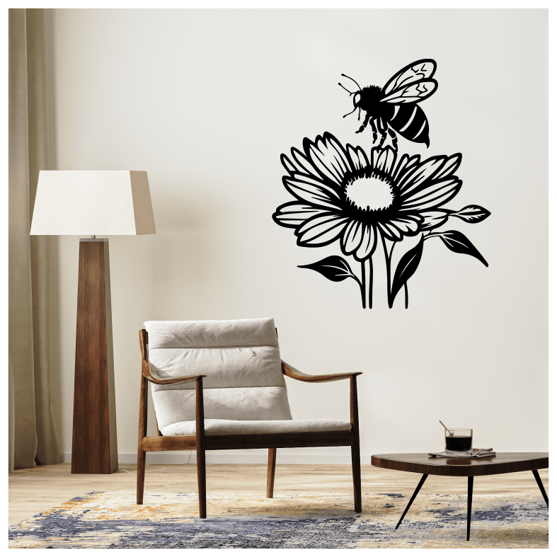 Bee on Flower Wall Sticker