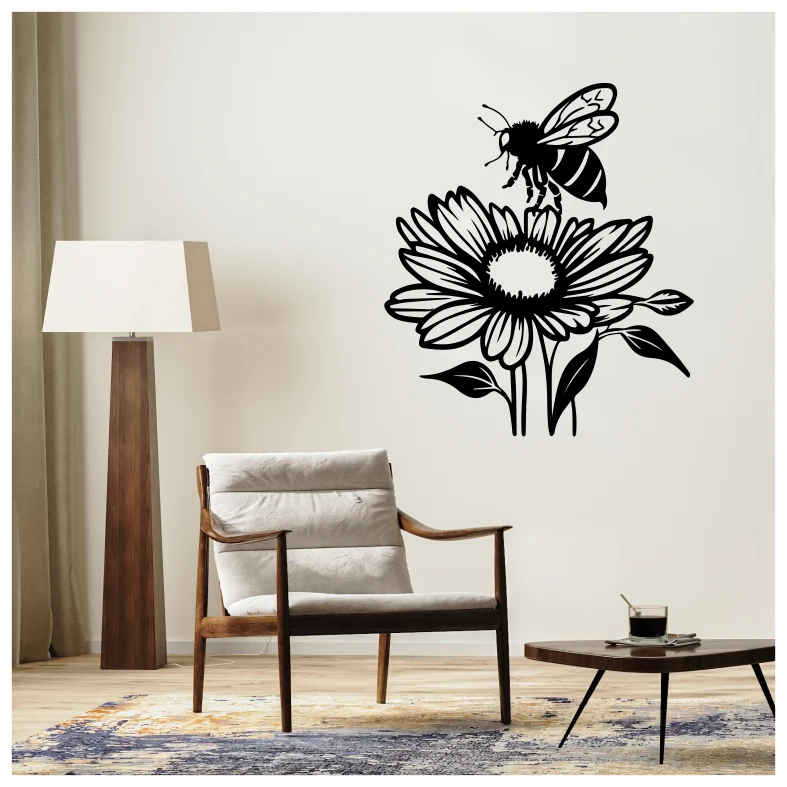 Bee on Flower Wall Sticker
