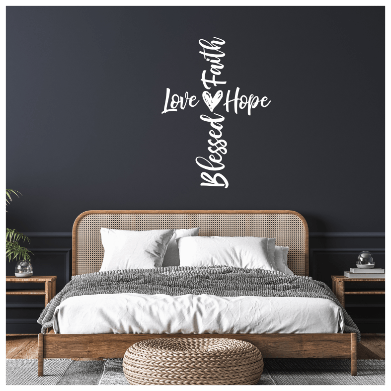 Bless Faith Love Hope Quote Wall Sticker