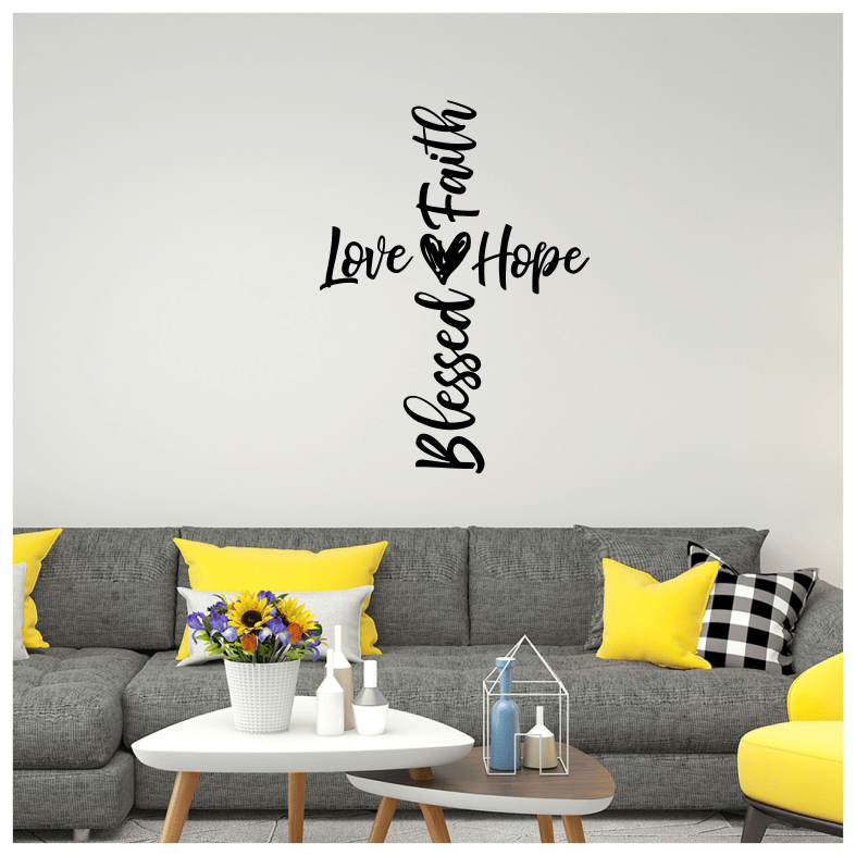 Bless Faith Love Hope Quote Wall Sticker