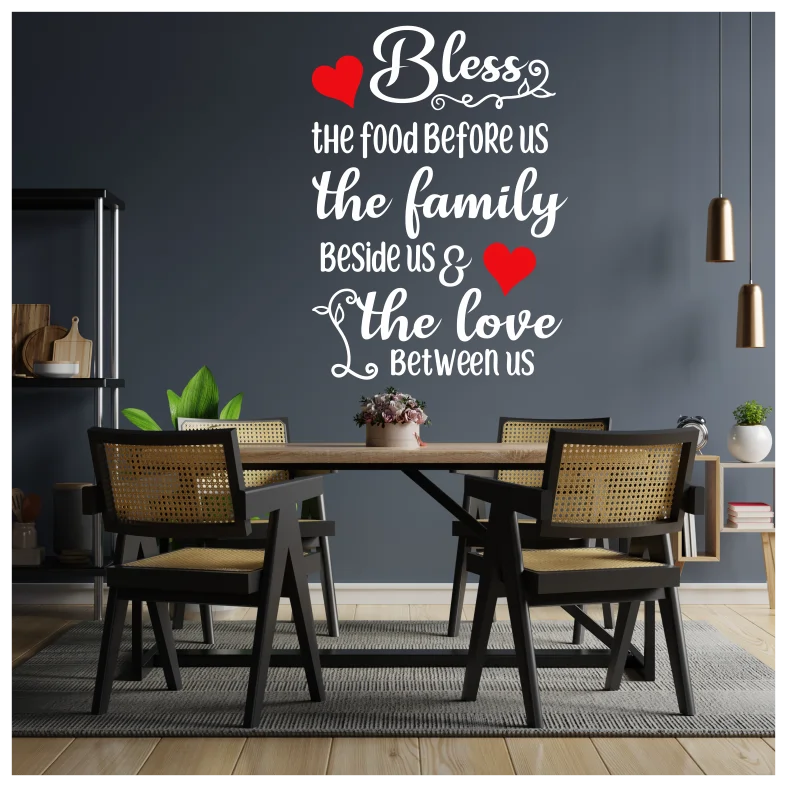 Bless The Food Quote Wall Sticker
