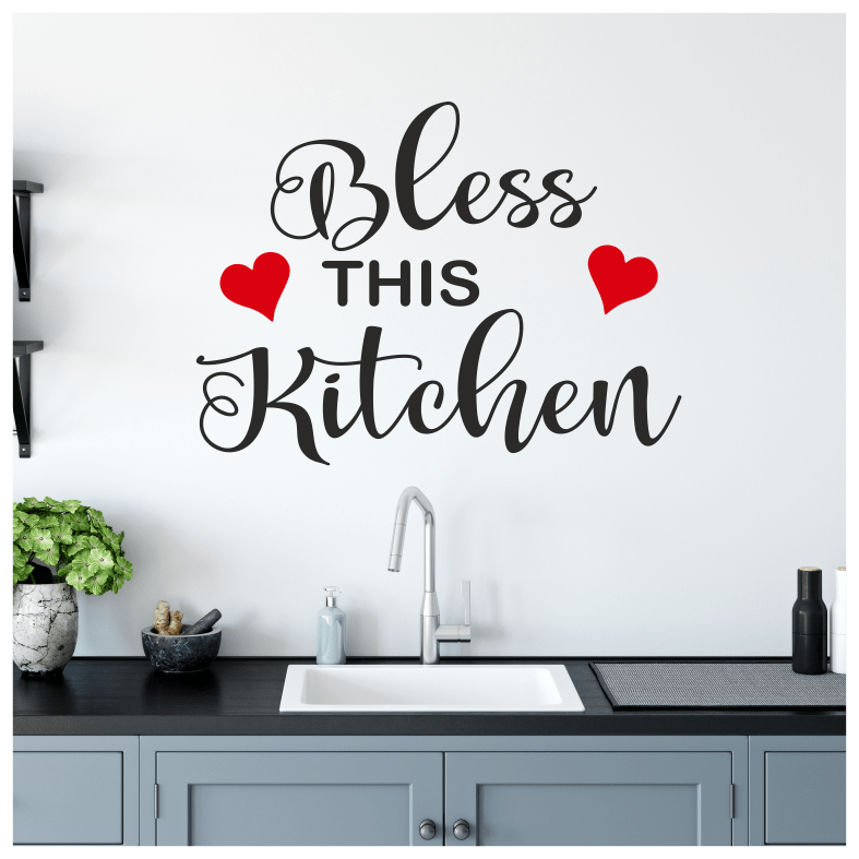 Bless This Kitchen Quote Wall Sticker