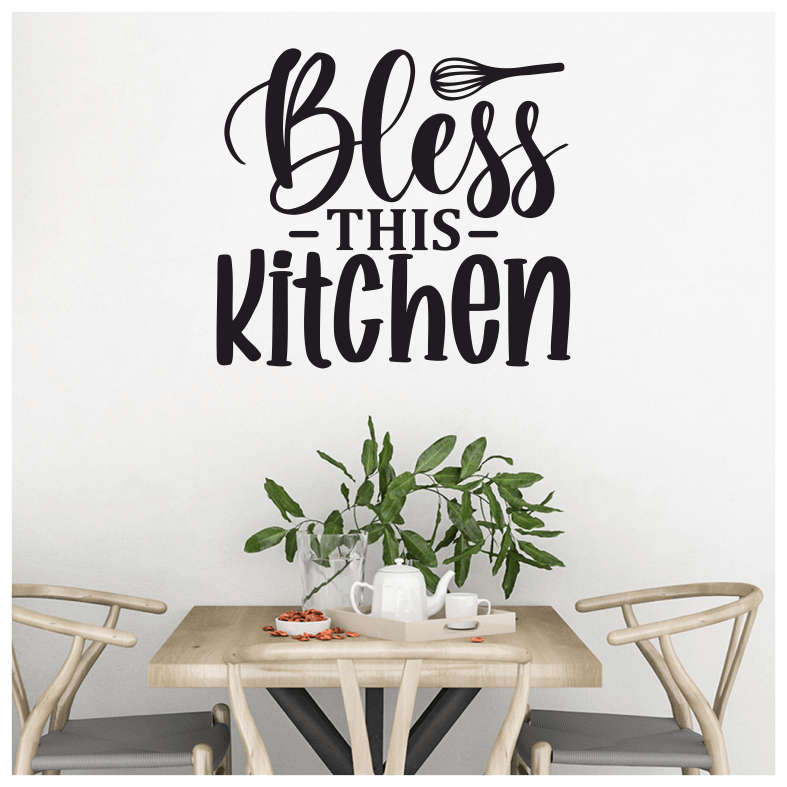 Bless This Kitchen Quote Wall Sticker