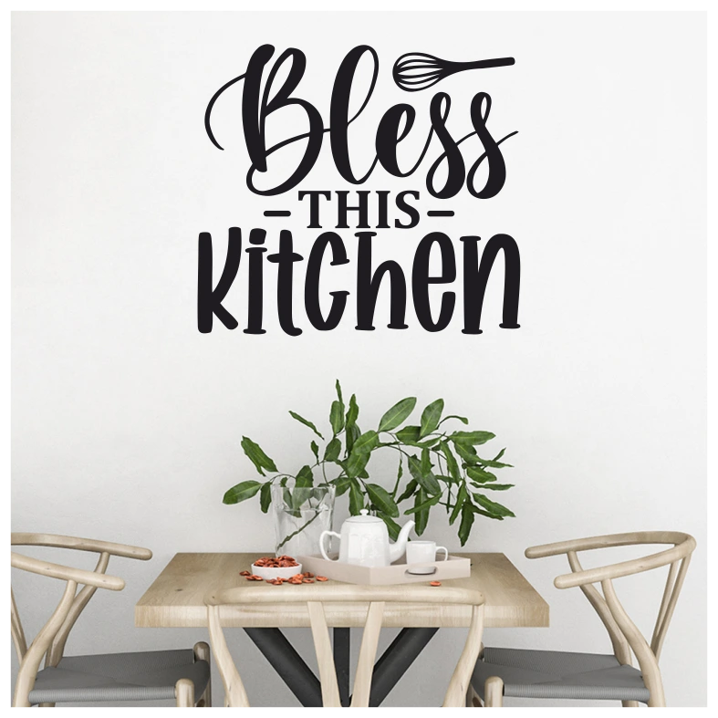 Bless This Kitchen Quote Wall Sticker
