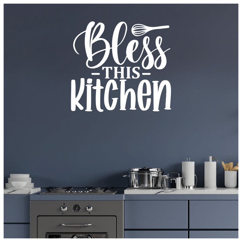 Bless This Kitchen Quote Wall Sticker