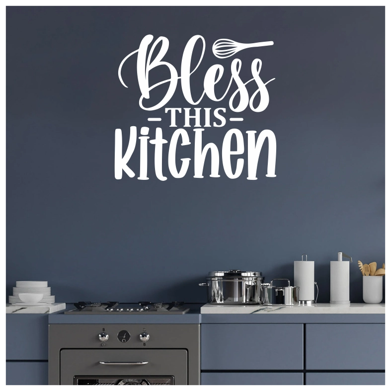 Bless This Kitchen Quote Wall Sticker