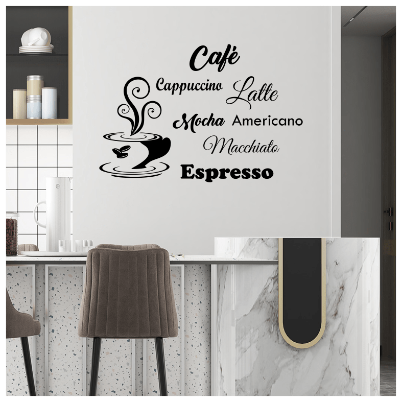 Coffee Latte Cafe Quote Wall Sticker