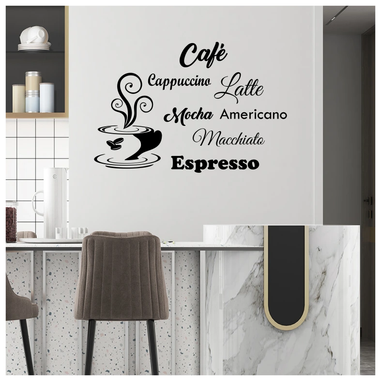 Coffee Latte Cafe Quote Wall Sticker