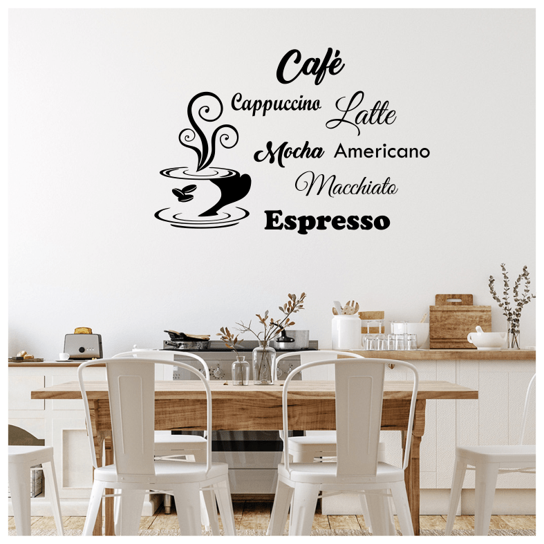 Coffee Latte Cafe Quote Wall Sticker