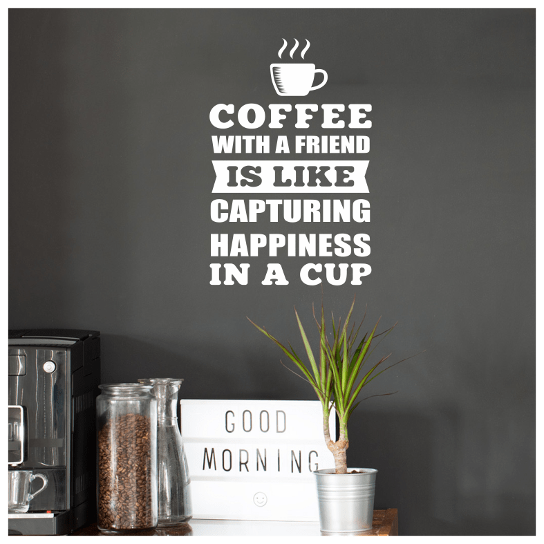 Coffee With A Friend Quote Wall Sticker