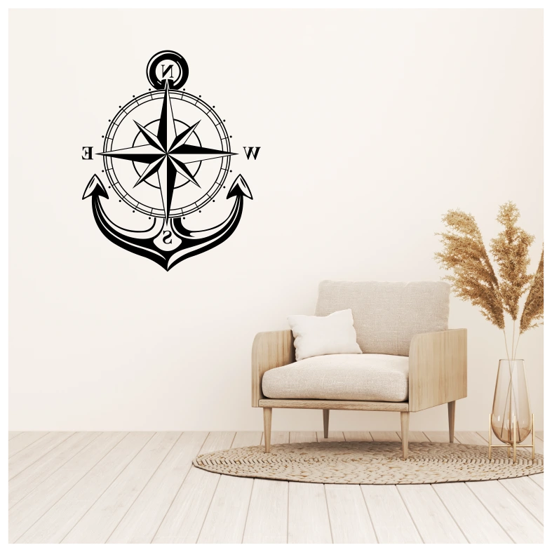 Compass Anchor Adventure Wall Sticker