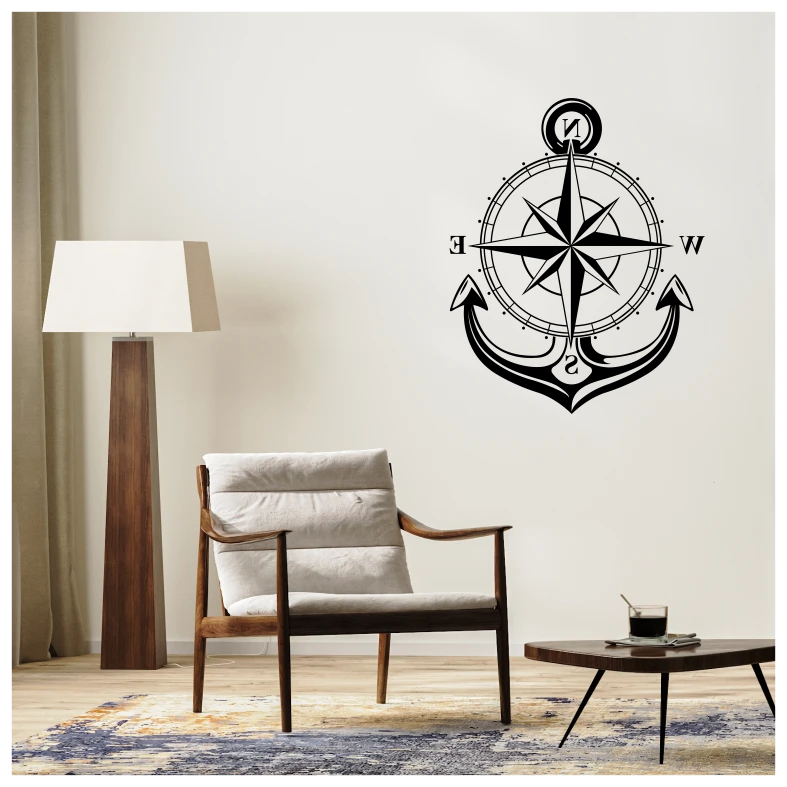 Compass Anchor Adventure Wall Sticker
