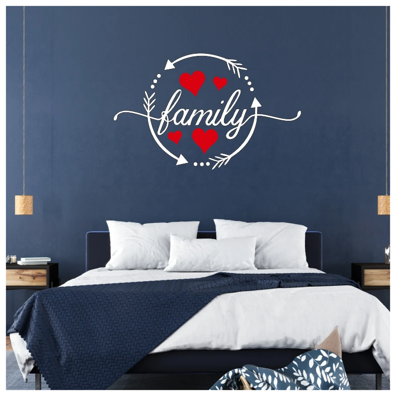 Family Heart Quote Wall Sticker