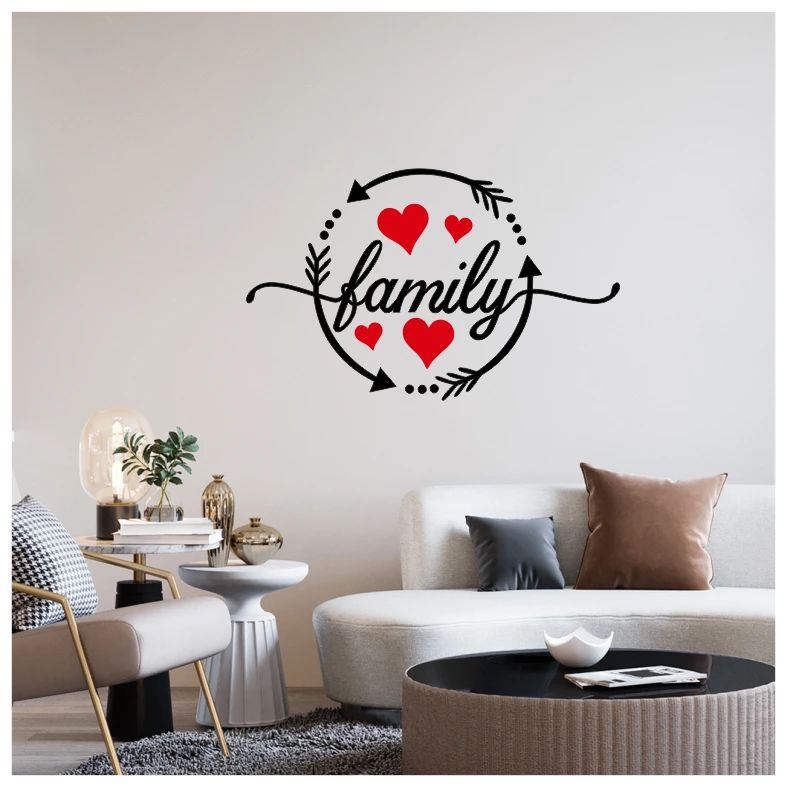 Family Heart Quote Wall Sticker