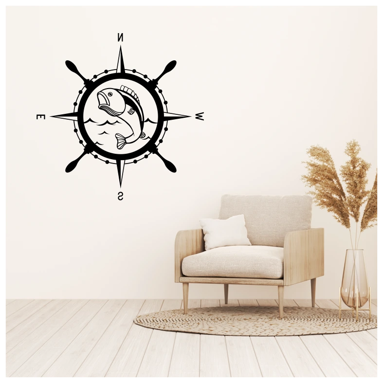 Fish Compass Wall Sticker