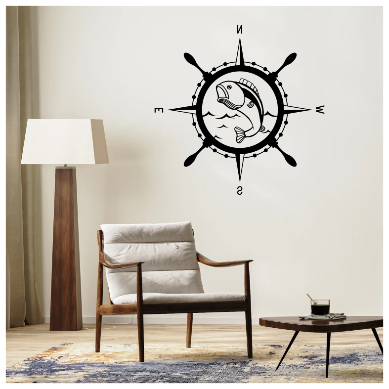 Fish Compass Wall Sticker