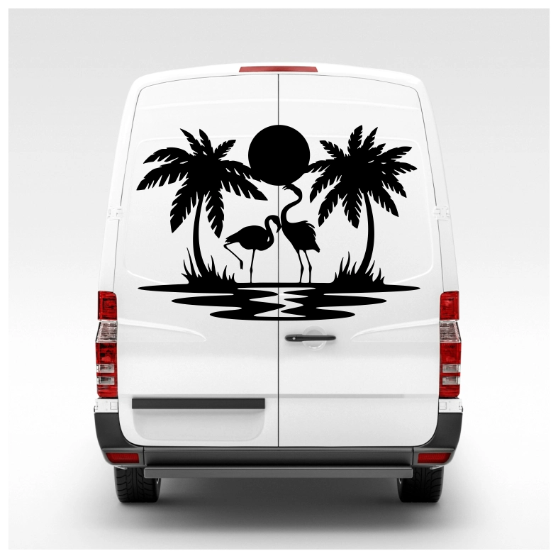 Flamingos Wildlife Car Sticker