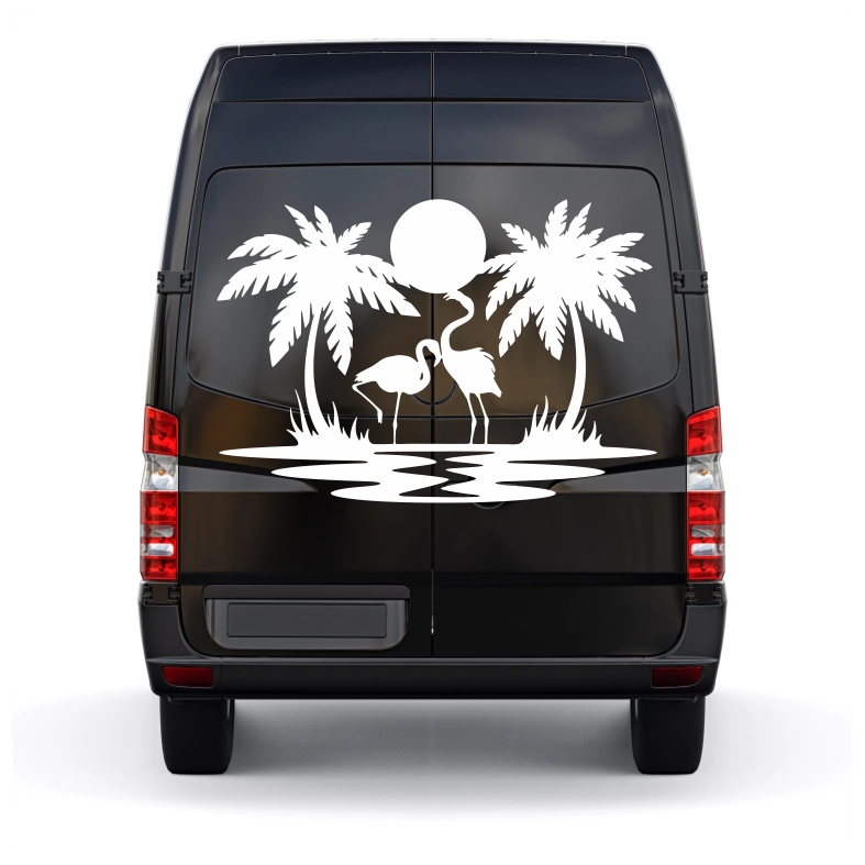 Flamingos Wildlife Car Sticker