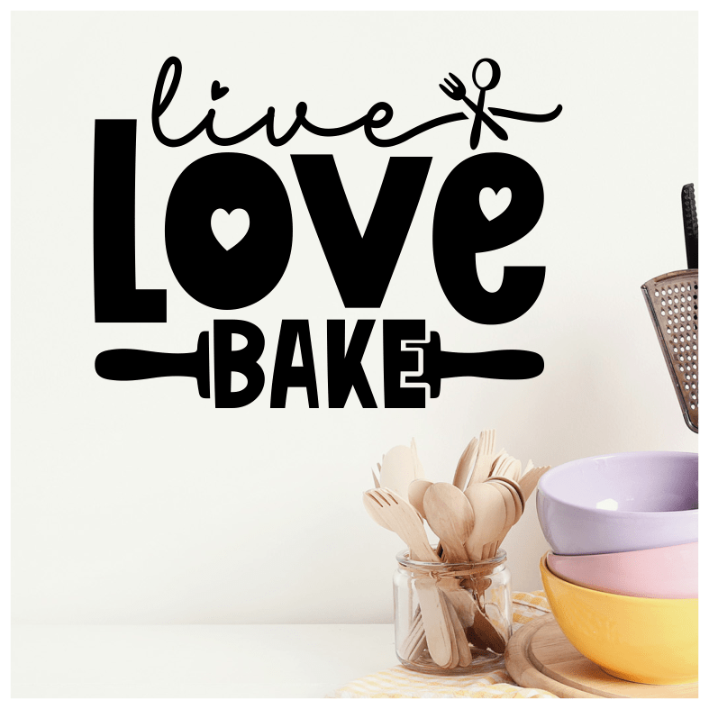 Live Love Bake Quote Wall Sticker