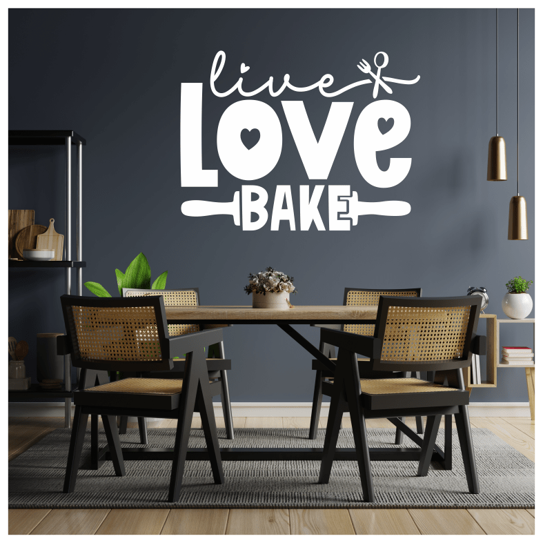 Live Love Bake Quote Wall Sticker