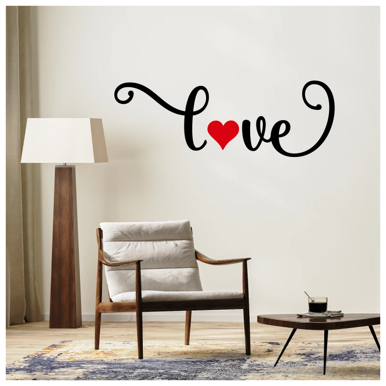 Love Heart Quote Wall Sticker