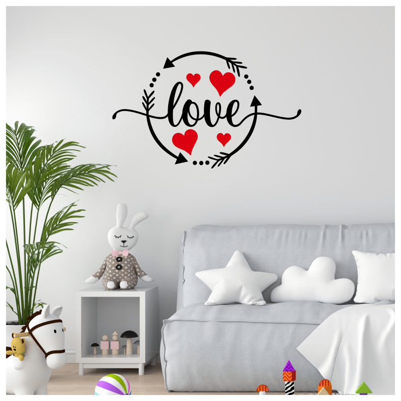 Love Heart Quote Wall Sticker