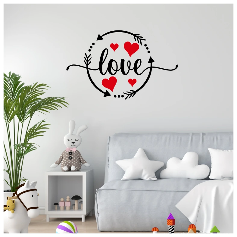Love Heart Quote Wall Sticker