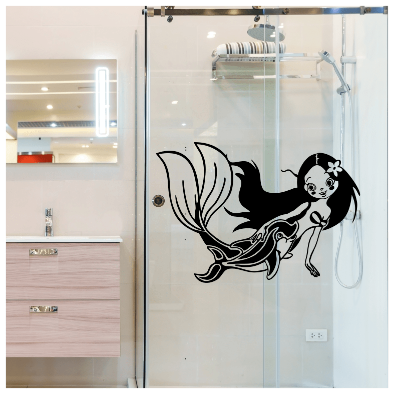 Mermaid and Dolphin Wall Sticker