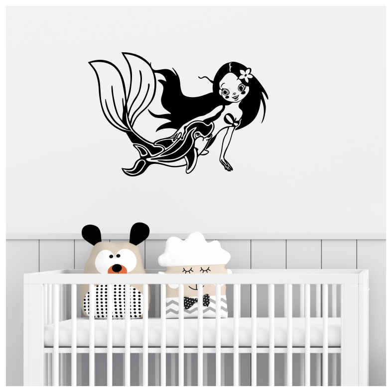 Mermaid and Dolphin Wall Sticker